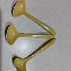 Set of Three Yellow Tupperware Condiment Spoons